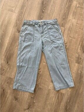 Nicole Miller New York SOHO High Rise Wide Leg Crop Jeans Light Wash Size 14